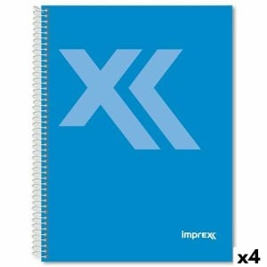 Notizbuch Imprex Blau Din A4 80 Blatt (4 Stück)