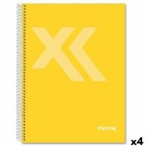 Cahier Imprex Jaune Din A4 80 Volets (4 Unités)