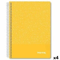 Cahier Imprex Jaune A5 80 Volets (4 Unités)
