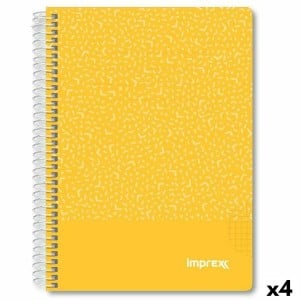 Cahier Imprex Jaune A5 80 Volets (4 Unités)