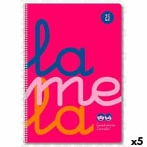 Cahier à Spirale Lamela Rose Din A4 80 Volets (5 Unités)