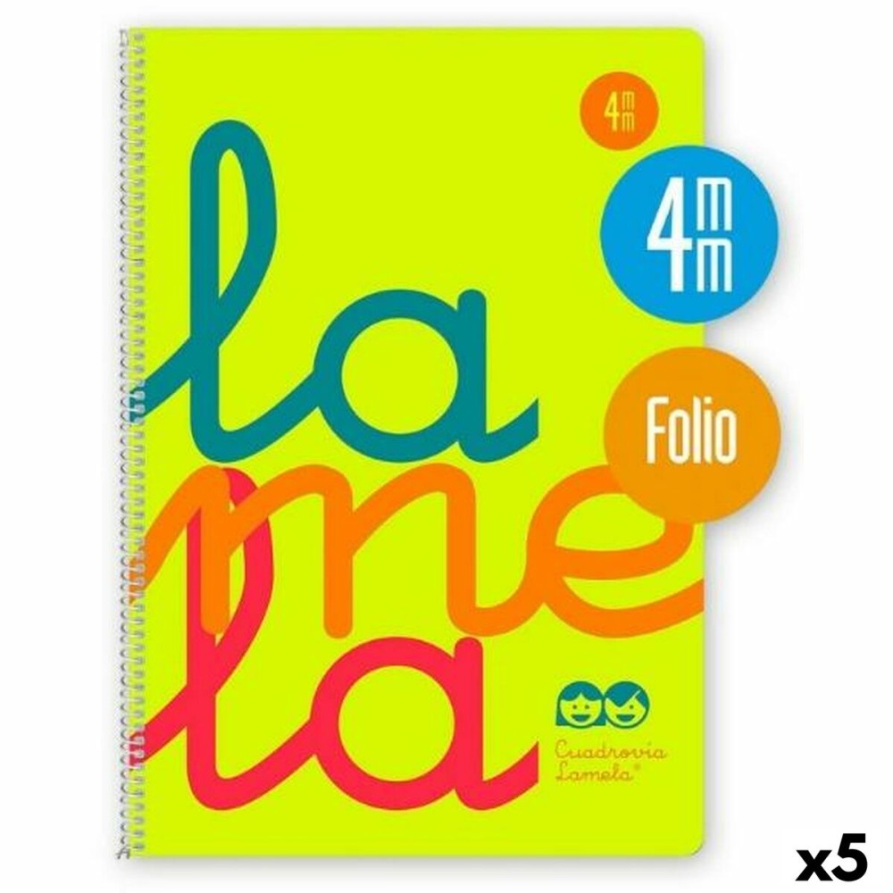 Ringbuch der Ringe Lamela Gelb Din A4 80 Blatt (5 Stück)