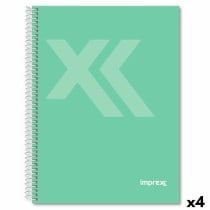 Cahier Imprex Vert Din A4 80 Volets (4 Unités)