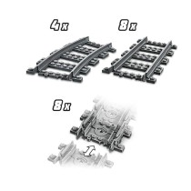 Konstruktionsspiel City Tracks and Curves Lego 60205         Grau