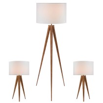 Stehlampe Home ESPRIT Braun Holz Metall Aluminium 40 x 40 x 153 cm (3 Stücke)