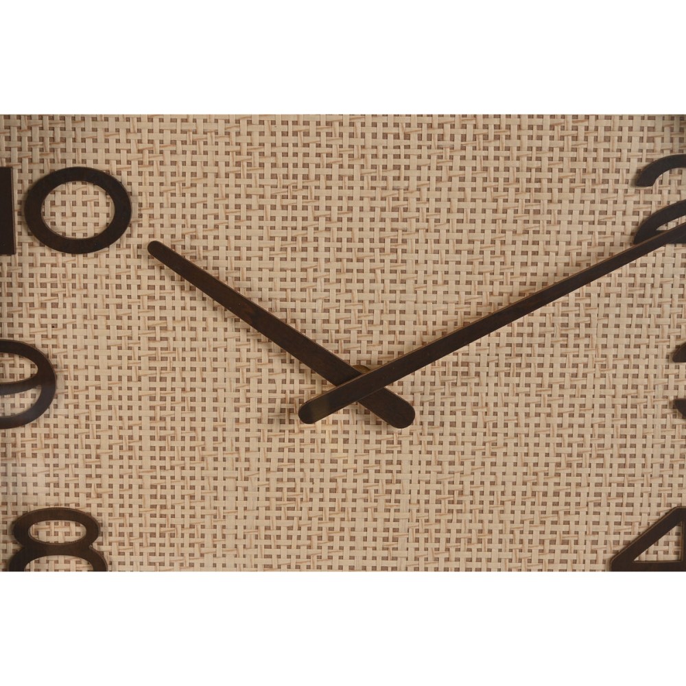 Horloge Murale Home ESPRIT Marron Naturel Bois Rotin 40 x 5 x 40 cm (2 Unités)
