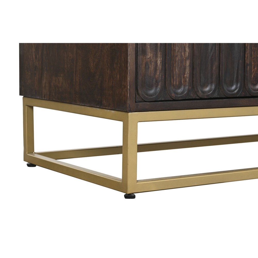 Sideboard Home ESPRIT Golden Dark brown Metal Mango wood 157,5 x 47 x 76,2 cm