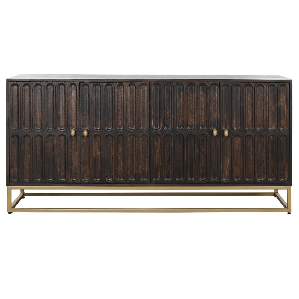 Sideboard Home ESPRIT Golden Dark brown Metal Mango wood 157,5 x 47 x 76,2 cm