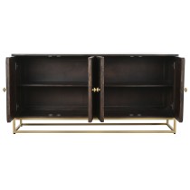 Sideboard Home ESPRIT Golden Dark brown Metal Mango wood 157,5 x 47 x 76,2 cm