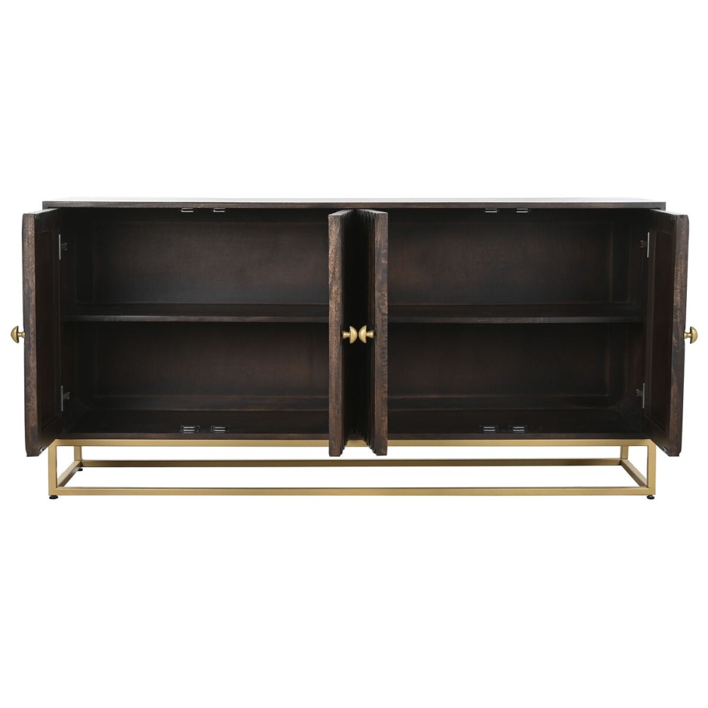 Sideboard Home ESPRIT Golden Dark brown Metal Mango wood 157,5 x 47 x 76,2 cm