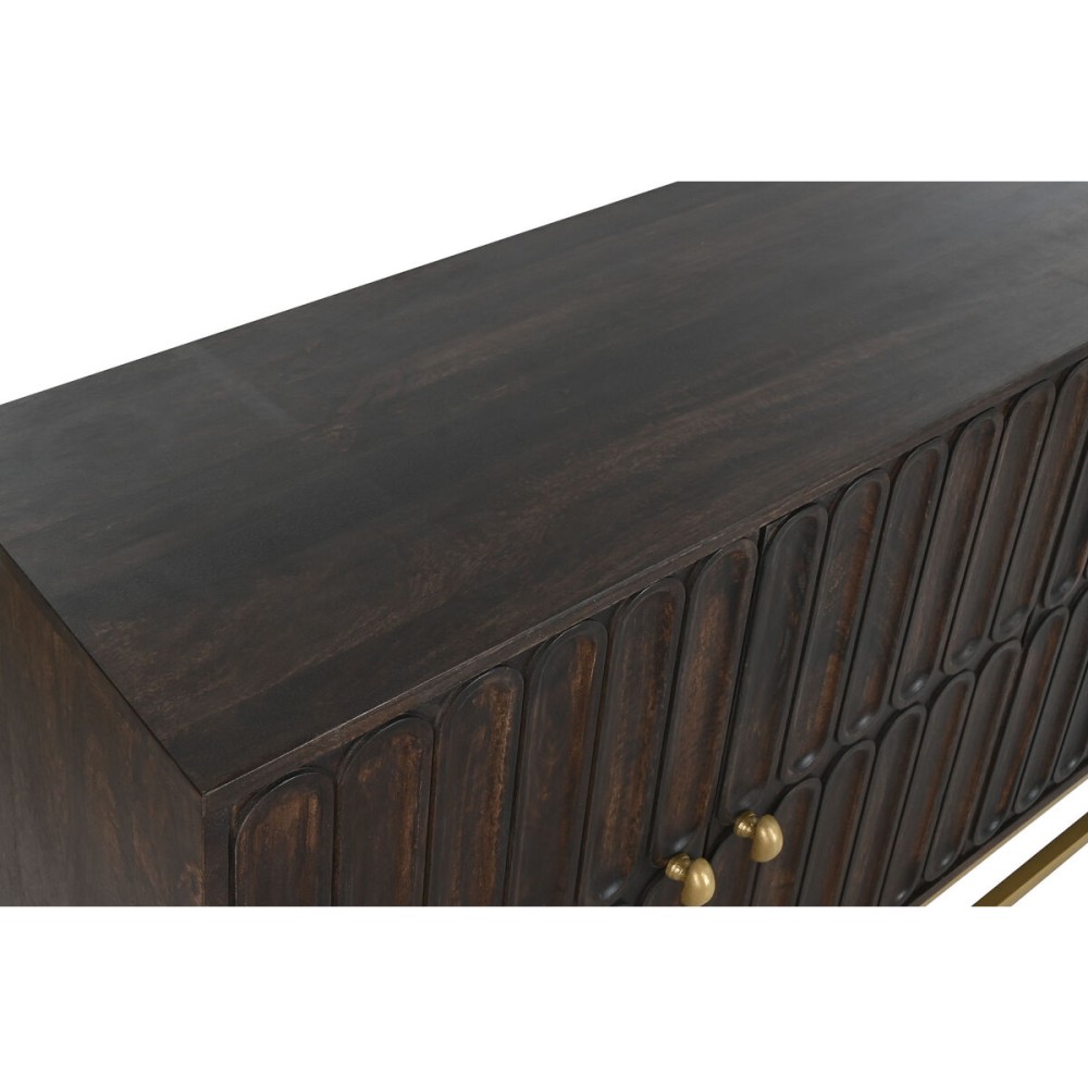 Sideboard Home ESPRIT Golden Dark brown Metal Mango wood 157,5 x 47 x 76,2 cm