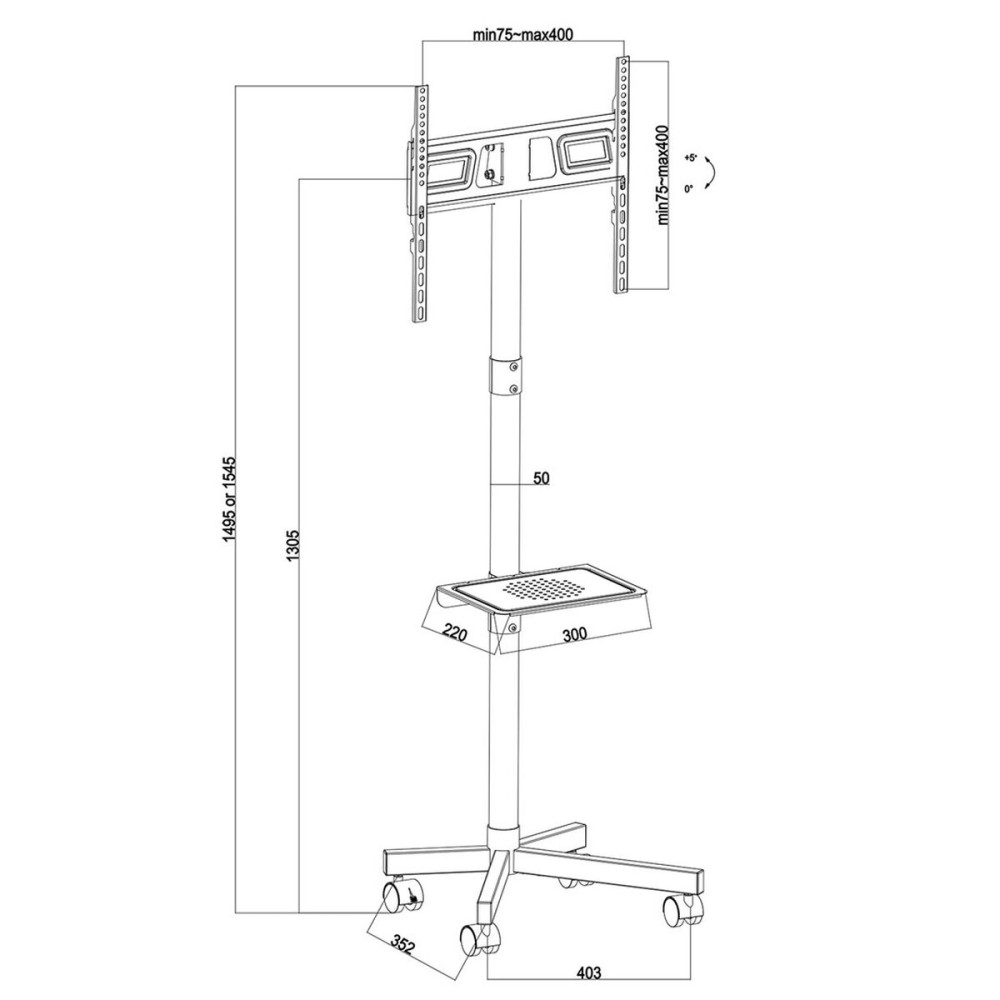 Support TV sur sol avec roues MacLean MC-949 32" 34"-55"