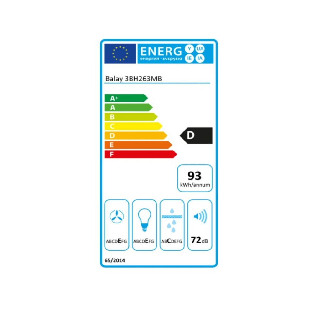 Conventional Hood Balay 3BH263MB 60 cm 350 m3/h 72 dB 146W White