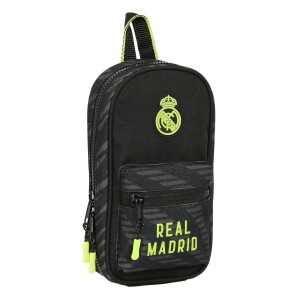 Rucksack mit Federtaschen Real Madrid C.F. Schwarz (12 x 23 x 5 cm) (33 Stücke)