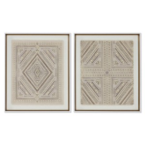 Toile Home ESPRIT Blanc Naturel Boho 50 x 3,8 x 60 cm (2 Unités)