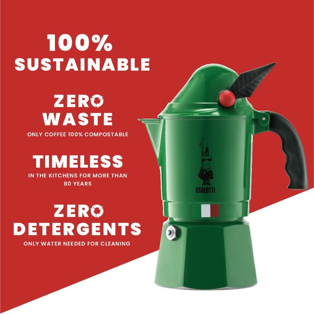 Cafetière Italienne Bialetti 0002762/NP Vert Métal Aluminium 3 Tasses
