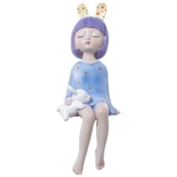 Deko-Figur Alexandra House Living Blau Kunststoff Hase Ohren 11 x 15 x 31 cm