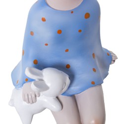 Figurine Décorative Alexandra House Living Bleu Plastique Lapin Oreilles 11 x 15 x 31 cm