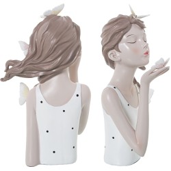 Decorative Figure Alexandra House Living White Plastic Butterflies 18 x 20 x 32 cm