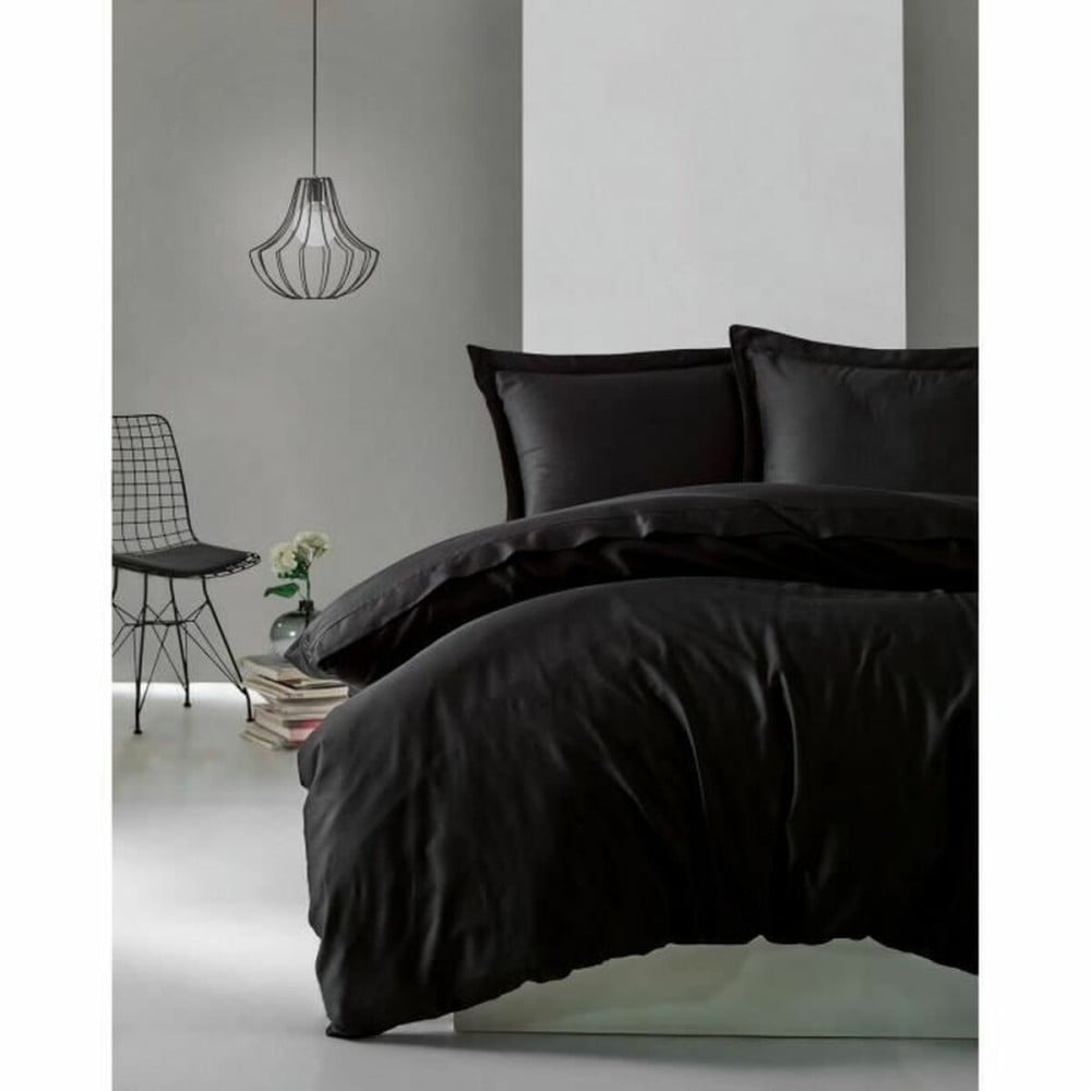 Bettbezug-Set Schwarz 220 x 240 cm