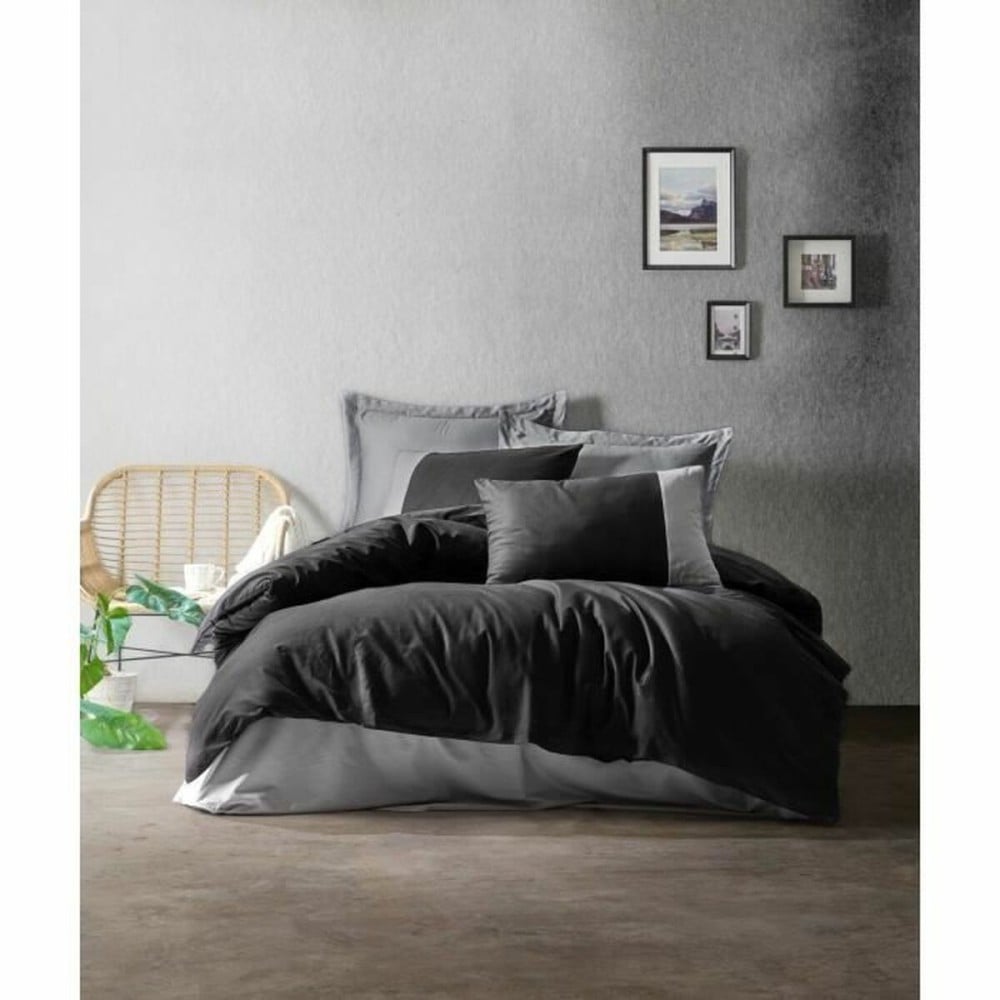 Bettbezug-Set Grau 220 x 240 cm