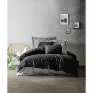 Bettbezug-Set Grau 220 x 240 cm