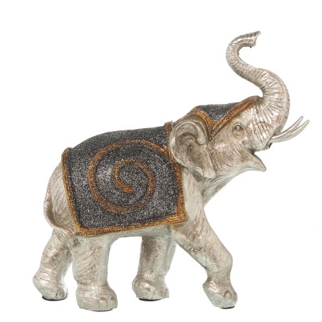 Deko-Figur Alexandra House Living Silberfarben Kunststoff Elefant 12 x 24 x 23 cm