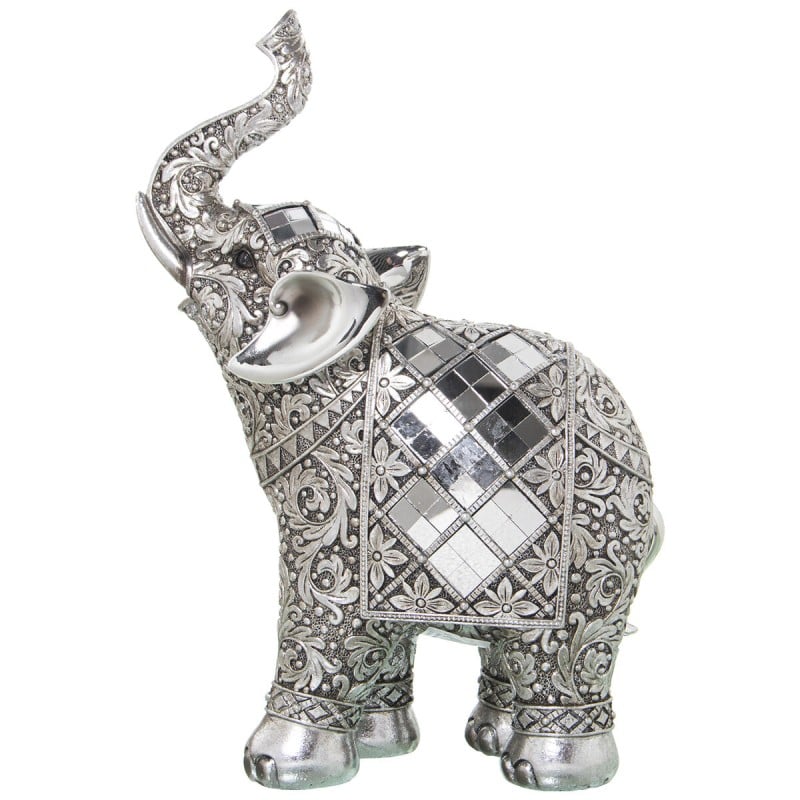 Figurine Décorative Alexandra House Living Argenté Plastique Eléphant 13 x 22 x 30 cm Miroirs