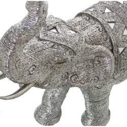 Deko-Figur Alexandra House Living Silberfarben Kunststoff Elefant 15 x 32 x 30 cm