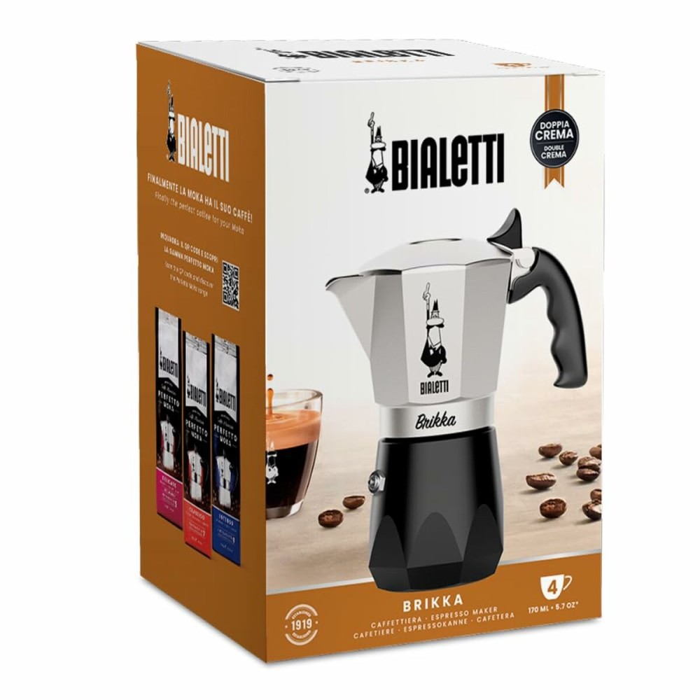 Italienische Kaffeemaschine Bialetti Schwarz Aluminium Thermoplastischer Kunststoff 4 Kopper