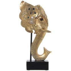 Bust Alexandra House Living Golden Plastic Elephant 13 x 20 x 36 cm