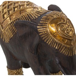 Deko-Figur Alexandra House Living Schwarz Gold Kunststoff Elefant 9 x 18 x 18 cm