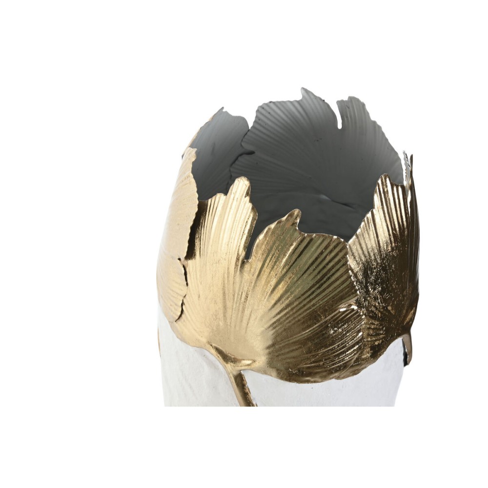 Set von 3 Vasen Home ESPRIT Weiß Gold Metall 21 x 21 x 55 cm (3 Stücke)