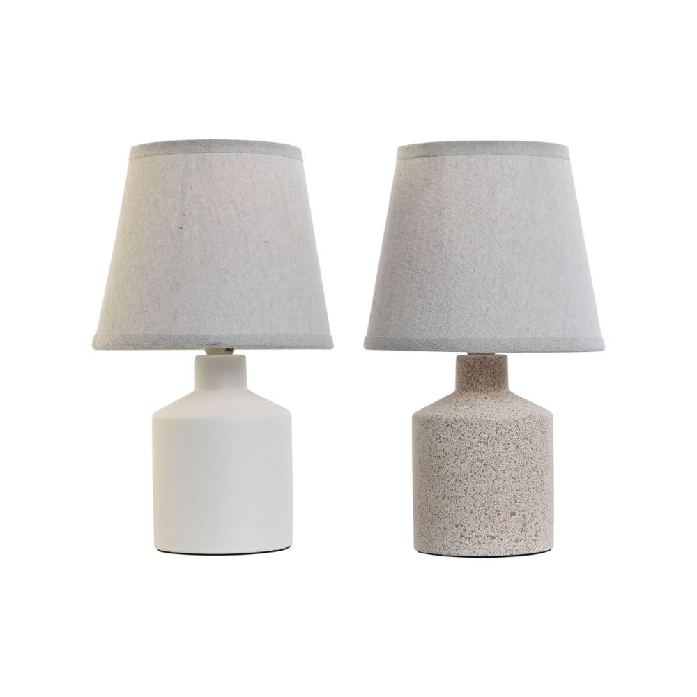 Tischlampe Home ESPRIT Weiß Beige 40 W 220 V 15 x 15 x 27 cm (2 Stück)