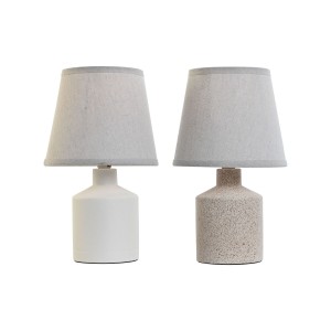 Tischlampe Home ESPRIT Weiß Beige 40 W 220 V 15 x 15 x 27 cm (2 Stück)