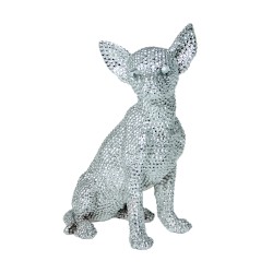 Deko-Figur Alexandra House Living Silberfarben Kunststoff Hund 15 x 18 x 27 cm