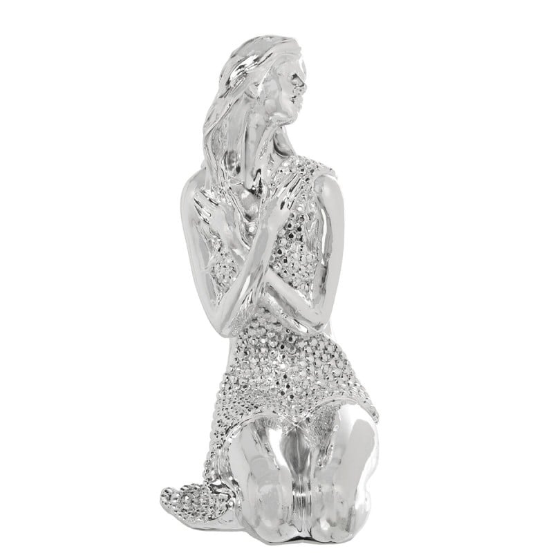 Figurine Décorative Alexandra House Living Argenté Plastique Femme 16 x 18 x 28 cm