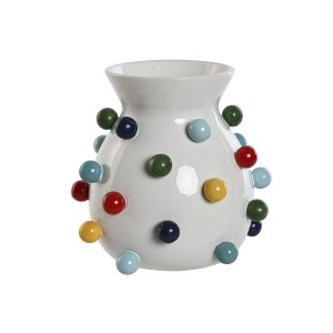 Vase Home ESPRIT Weiß Bunt Dolomite 20 x 20 x 20 cm