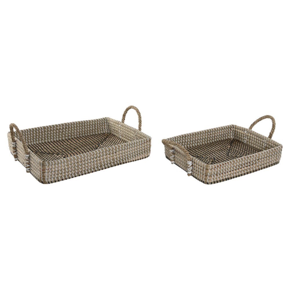 Korb-Set Home ESPRIT Naturfaser natürlich Urban 41 x 32 x 16 cm