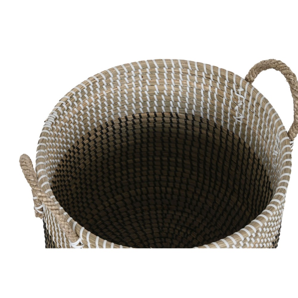 Set de basket Home ESPRIT Blanc Noir Naturel (2 Pièces)
