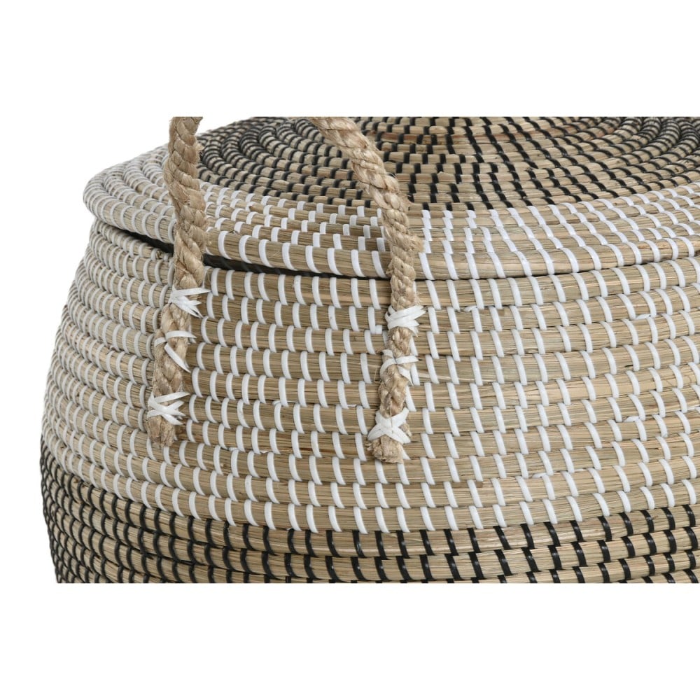 Set de basket Home ESPRIT Blanc Noir Naturel (2 Pièces)