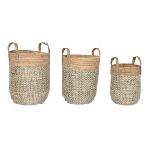 Basket set Home ESPRIT White Natural Light brown PVC Rope Seagrass Rushes (3 Pieces)