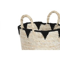 Set de basket Home ESPRIT Noir Naturel Fibre naturelle (3 Pièces)