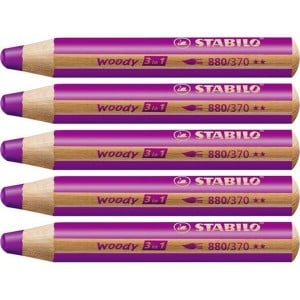 Colouring pencils Stabilo Woody Lilac 3-in-1 (5 Units)