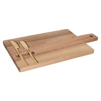 Käseschneidebrett Home ESPRIT Edelstahl Akazienholz 38 x 20 x 1,5 cm (3 Stücke)