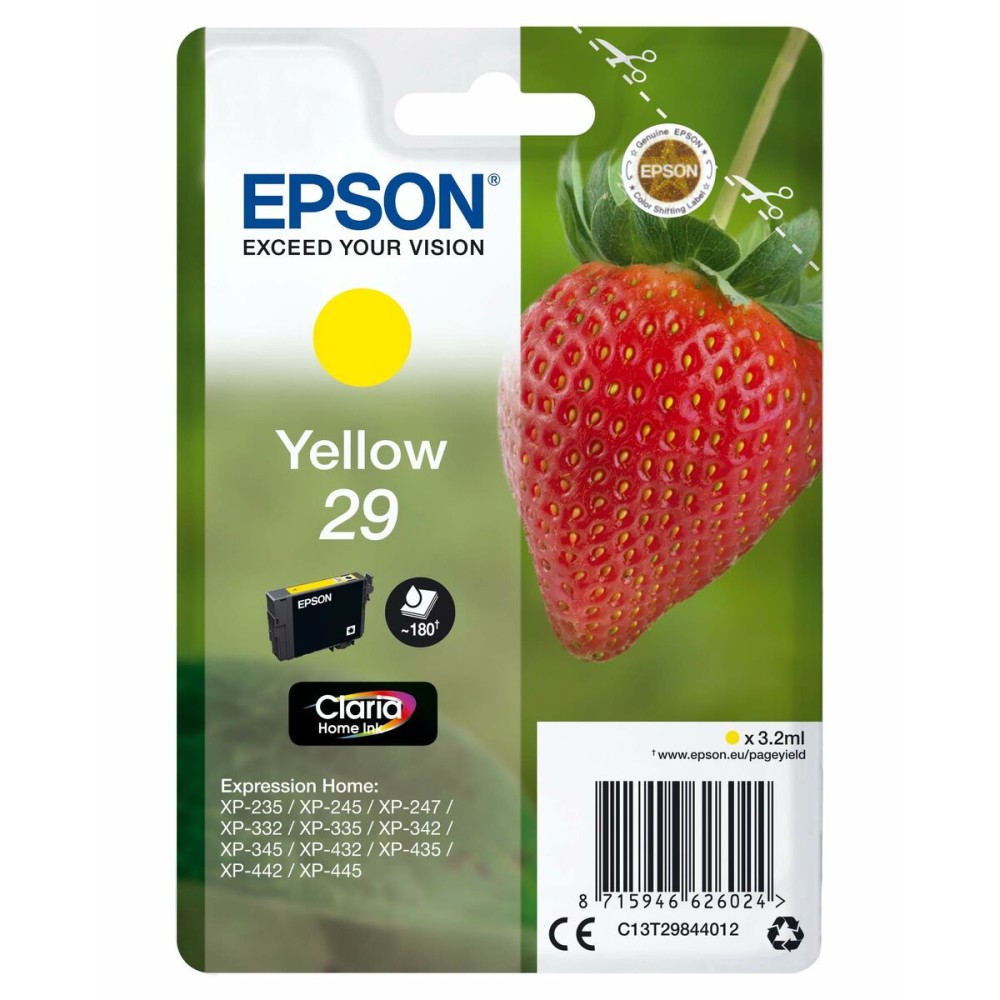 Cartouche d'encre originale Epson XP 235 332 335 432 435 Jaune (10 Unités)