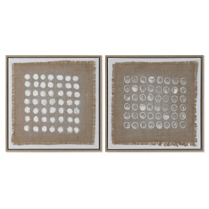 Cadre Home ESPRIT Blanc Beige Moderne 60 x 3,8 x 60 cm (2 Unités)