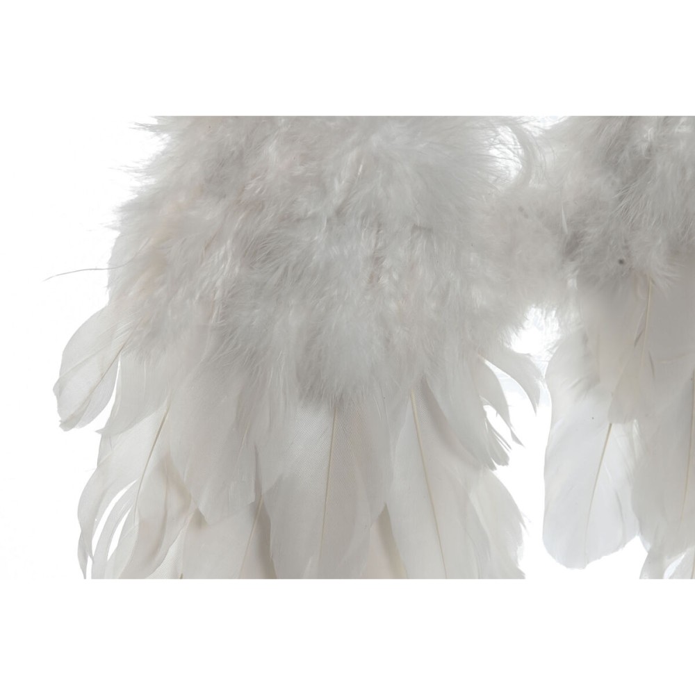 Décoration Suspendue Home ESPRIT Blanc Doré Plume 28 x 4 x 33 cm (2 Unités)