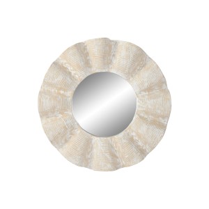 Wandspiegel Home ESPRIT Weiß Decapé Schnitzerei 76 x 7 x 76 cm