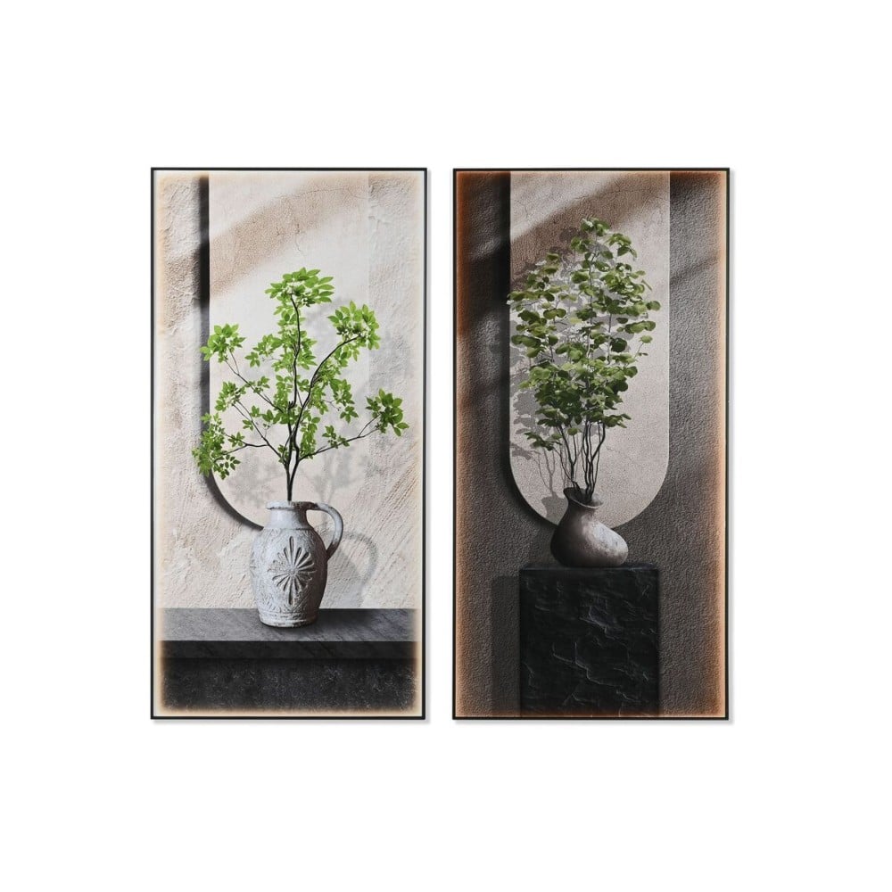 Leinwand Home ESPRIT grün Beige Orientalisch Vase 80 x 3 x 160 cm (2 Stück)